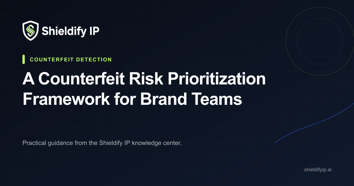 Counterfeit risk prioritization matrix for brand teams
