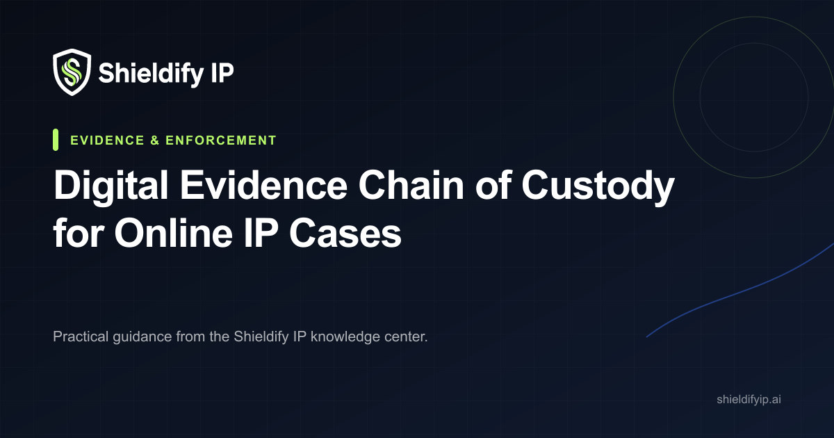 Digital evidence chain of custody across an IP case workflow