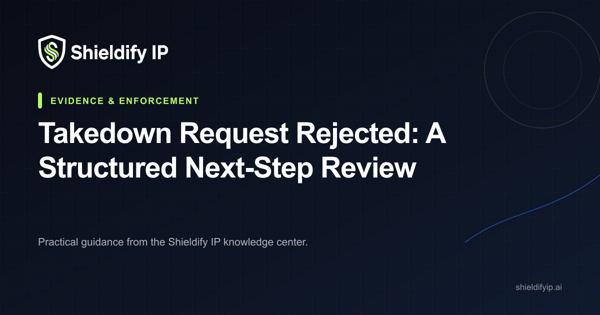 Structured review after an online takedown request rejection