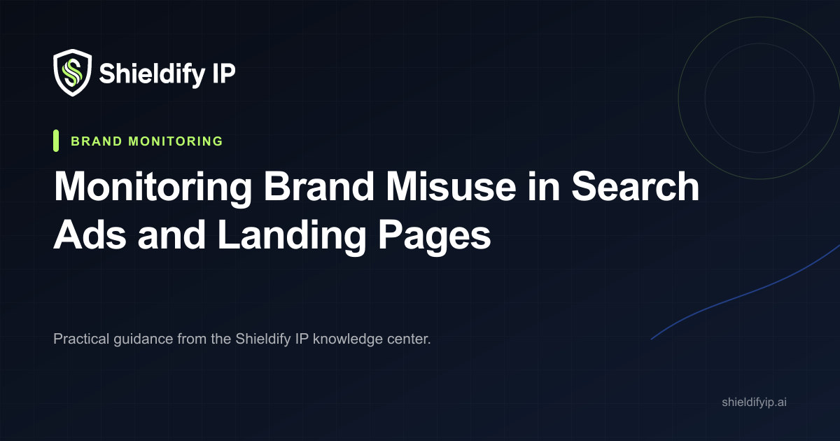 Search advertisement and landing page brand monitoring workflow