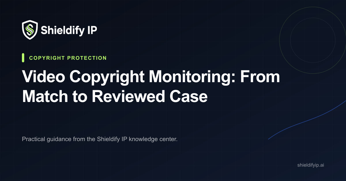 Video copyright monitoring from match to reviewed case